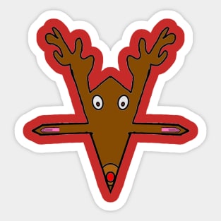 Red-Nosed Baphomet Sticker